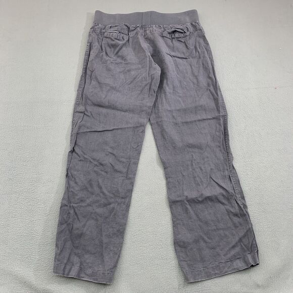 Allen Allen Pants Womens Large Gray Linen Wide Leg Pull On Casual Relaxed Fit - Picture 12 of 14